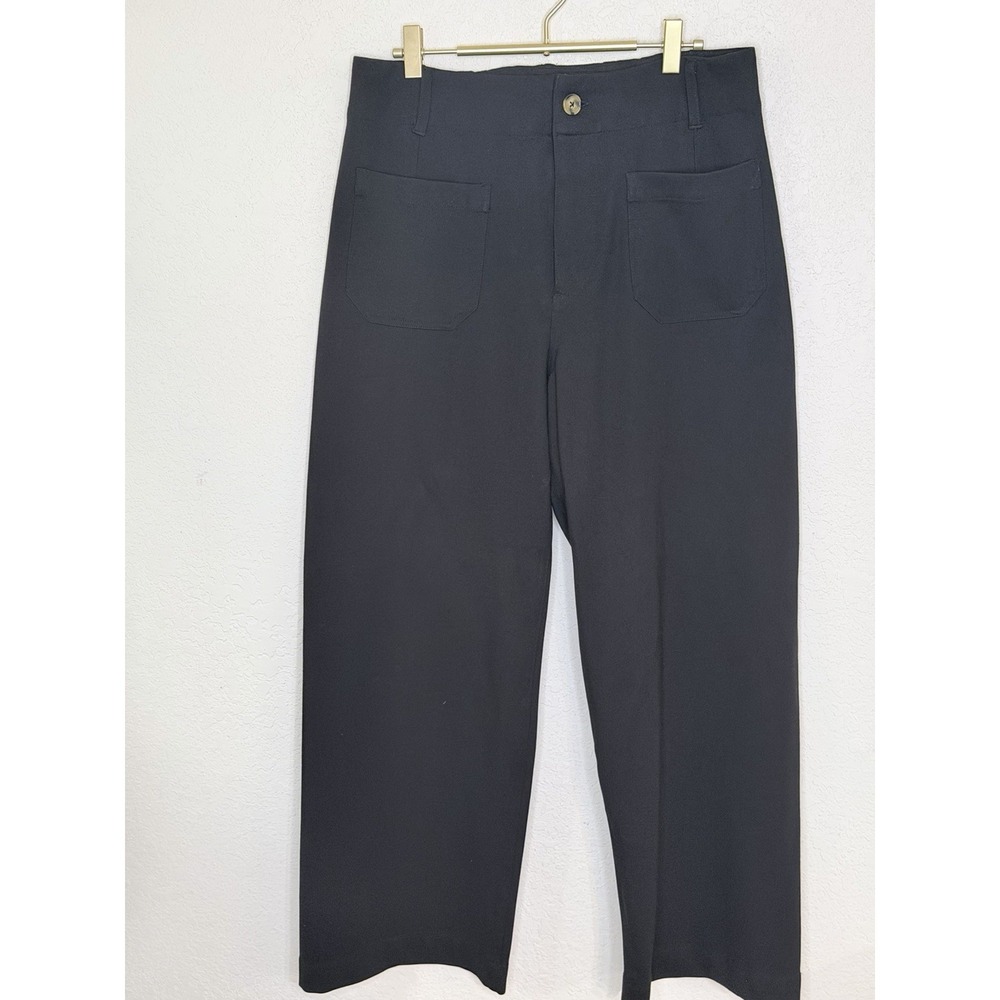Gibson Latimer‎ Dress Pants Womens L Black Wide Leg Stretch Career Minimalist